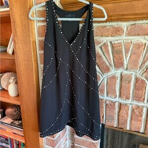 Black Sleeveless Dress with Silver Studs